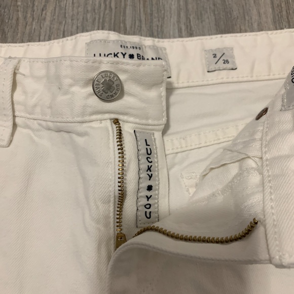 Lucky Brand Pants - Women's/Junior Lucky Brand "The Cut-off" White Jean Shorts - 2/26
